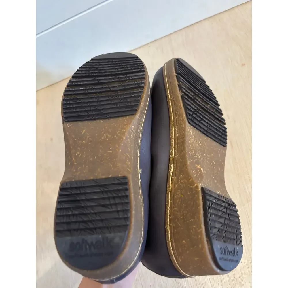 SOFTWALK Addie Leather Clog Women's Dark Gray Size 7 W Comfort Shoes - Picture 6 of 7